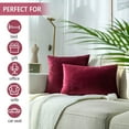thumbnail image 5 of Pack of 2 Christmas Decorative Pillow Covers Square Soft Cushion Covers for Bed Couch Sofa Bench,Burgundy, 5 of 6