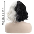 thumbnail image 2 of Pelucas De Cosplay Mitad Negra Y Mitad Blanca Peluca Rizada Corta Disfraz De Cosplay Accesorios Para Peinados Para Halloween Carnaval Y Fiesta Yuarrent HA038345-00, 2 of 6