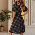 thumbnail image 4 of Womens Summer Short Sleeve Casual Dresses V-Neck Midi Dress with Pockets Black L, 4 of 4
