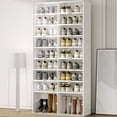 thumbnail image 5 of ANTBOX 9-Tier Stackable Shoe Organizer Cabinet with Magnetic Door, Portable Folding Design - Clear, 5 of 5