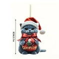 thumbnail image 3 of LanSuare Christmas Cat Hanging Ornaments, 2D Flat Acrylic Cute Cat with Red Hat Pendant, Suitable for Vehicle Interior, Gift Giving, Christmas Tree Decor, 3 of 4