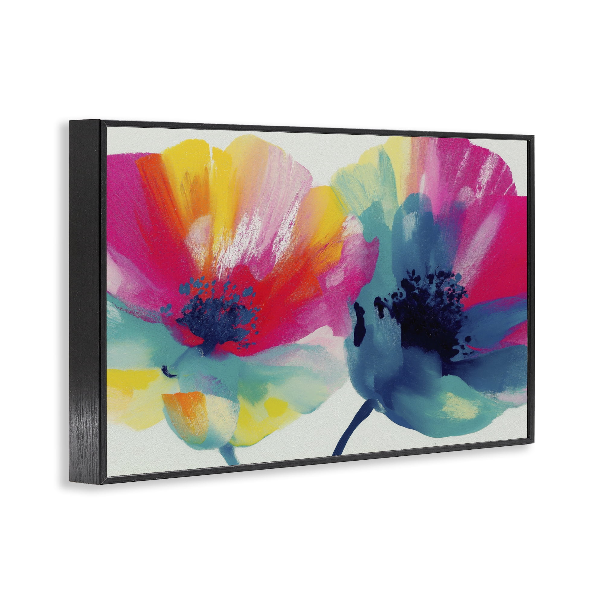 Stupell Industries Two Colorful Poppies Black Framed Giclee Art, design by Chromatic Storm Studio