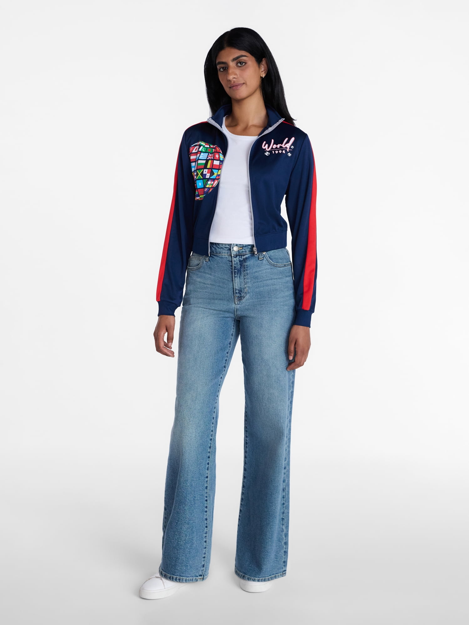 World Cup Women's and Women's Plus Zip Up Fashion Jacket, Sizes XXS-XXL