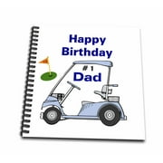 3dRose Image of Happy Birthday Number 1 Dad With Golf Cart - Mini Notepad, 4 by 4-inch
