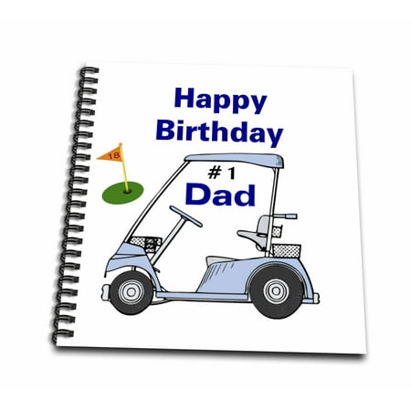 3dRose Image of Happy Birthday Number 1 Dad With Golf Cart - Mini Notepad, 4 by 4-inch