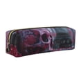thumbnail image 1 of Easygdp Gothic Red Skull Cemetery para Estuche de Lápices de Cuero, Estuche de Papelería de Cuero, Estuche de Gran Capacidad con Cremallera, 1 of 7