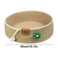 thumbnail image 2 of Washable Cat Bed,Woven Pet Beds for Small Dogs Cat,Natural Cotton Linen Cat Scratch Bed,Straw Nest Cat Bed,Durable Round Cat Scratcher Bowl Shaped Nest for All Seasons, 2 of 7