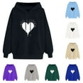 thumbnail image 4 of Women's Hoodies Pullover Graphic Funny Long Sleeve Sweatshirts Unisex Drawstring Winter Fashion Tops with Pocket(Beige,L), 4 of 5