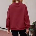 thumbnail image 5 of Blouse for Women Business Casual New Womens Oversized Sweatshirts Long Sleeve Solid Color Casual Loose Pullover Tops Fall Fashion Outfits Wine S, 5 of 9