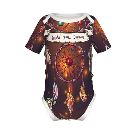 

Coaee Beautiful Dreamcatcher1 for Soft Baby Short-Sleeve Bodysuit Baby Climbing Clothes Baby Girls Boys Bodysuit Romper-9M