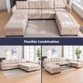thumbnail image 3 of ZAFLY Ensemble de Canapé en Forme de U/L avec Ottomane de Rangement, Sofa Sectionnel Modulaire pour Salon, Beige, 3 of 5