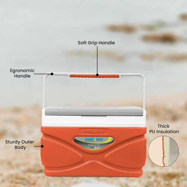 Pinnacle Thermoware 4.5L Hard Cooler, Portable Ice Chest for Road