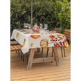 thumbnail image 2 of Outdoor Tablecloth with Umbrella Hole and Zipper, Orange Pumpkins Fall Rectangle Table Cloth 60x120 Inch Waterproof Tablecloth, Rustic Thanksgiving Maple Leaf Picnic Table Cover for Patio Camping, 2 of 7