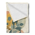 thumbnail image 2 of Ambesonne Eucalyptus Leaves Fleece Throw Blanket Geometric Nature 60"x80" Orange Dark Sea Green, 2 of 5