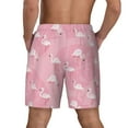 thumbnail image 4 of Balery Pink Flamingos and Flowers Mens Swim Trunks Swim Shorts for Men Quick Dry Inseam Beach Shorts with Compression Liner Pocket-Small, 4 of 9
