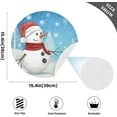 thumbnail image 4 of GZHJMY Christmas Snowman Round Placemats Non-Slip Washable Polyester Table Mats Set of 6 Heat Resistant Placemats for Kitchen Dining Table Decoration, 4 of 7