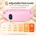 thumbnail image 4 of TeSabMi Portable Heating Pad for Period Cramps, Cordless Heating Belt, 6 Heat Levels, 6 Vibration Modes, Stocking Stuffers, Gifts for Women, Pink, 4 of 10