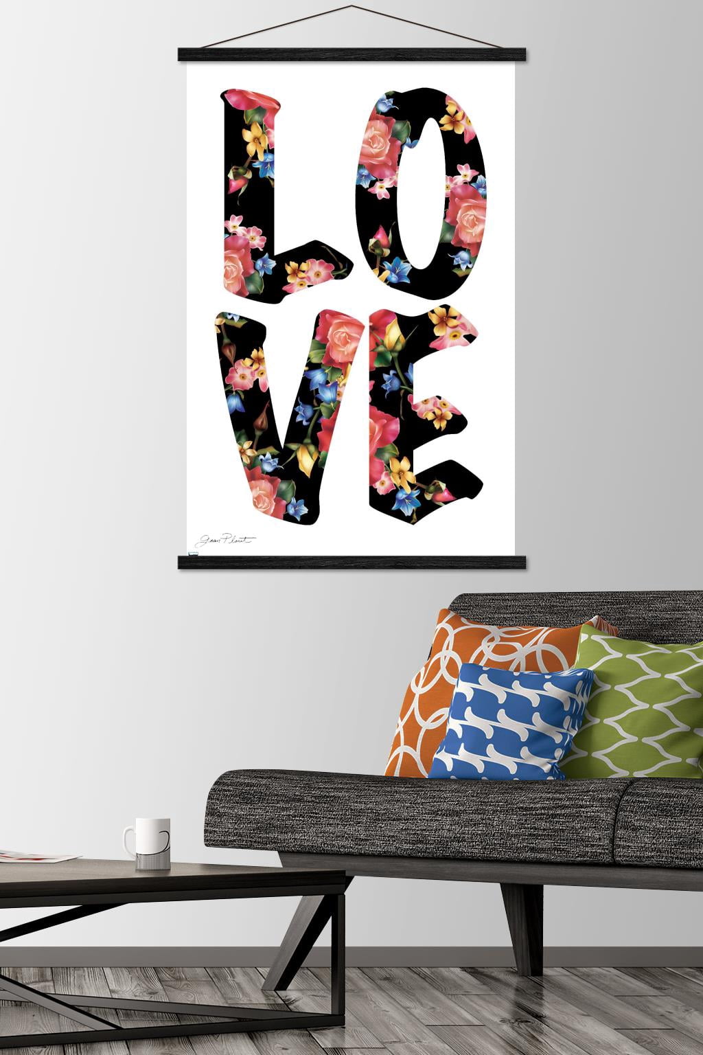 Jean Plout - Love Wall Poster with Magnetic Frame, 22.375" x 34"