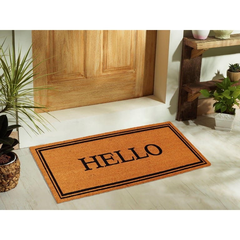 Mainstays Estate Hello Coir Doormat, 20" x 46" photo 2