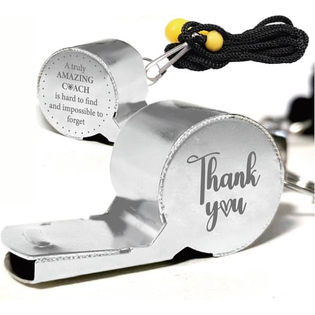 1 Box Coaches Whistles Bulk Whistle Thank You Silver Metal Stainless Steel Sports Teaches Loud Clear Sound Referee Gear with Lanyard