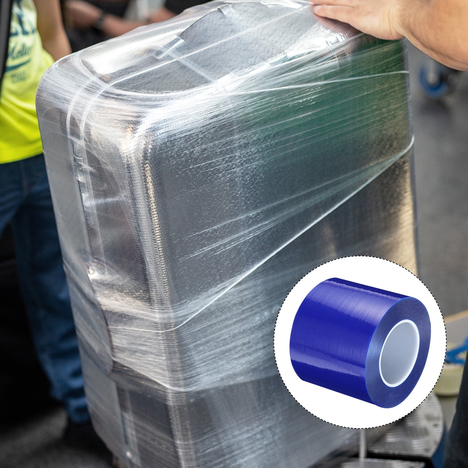 Unique Bargains PE Protective Film for Aluminum Doors and Surfaces Protection Blue 4.33" x 656Ft