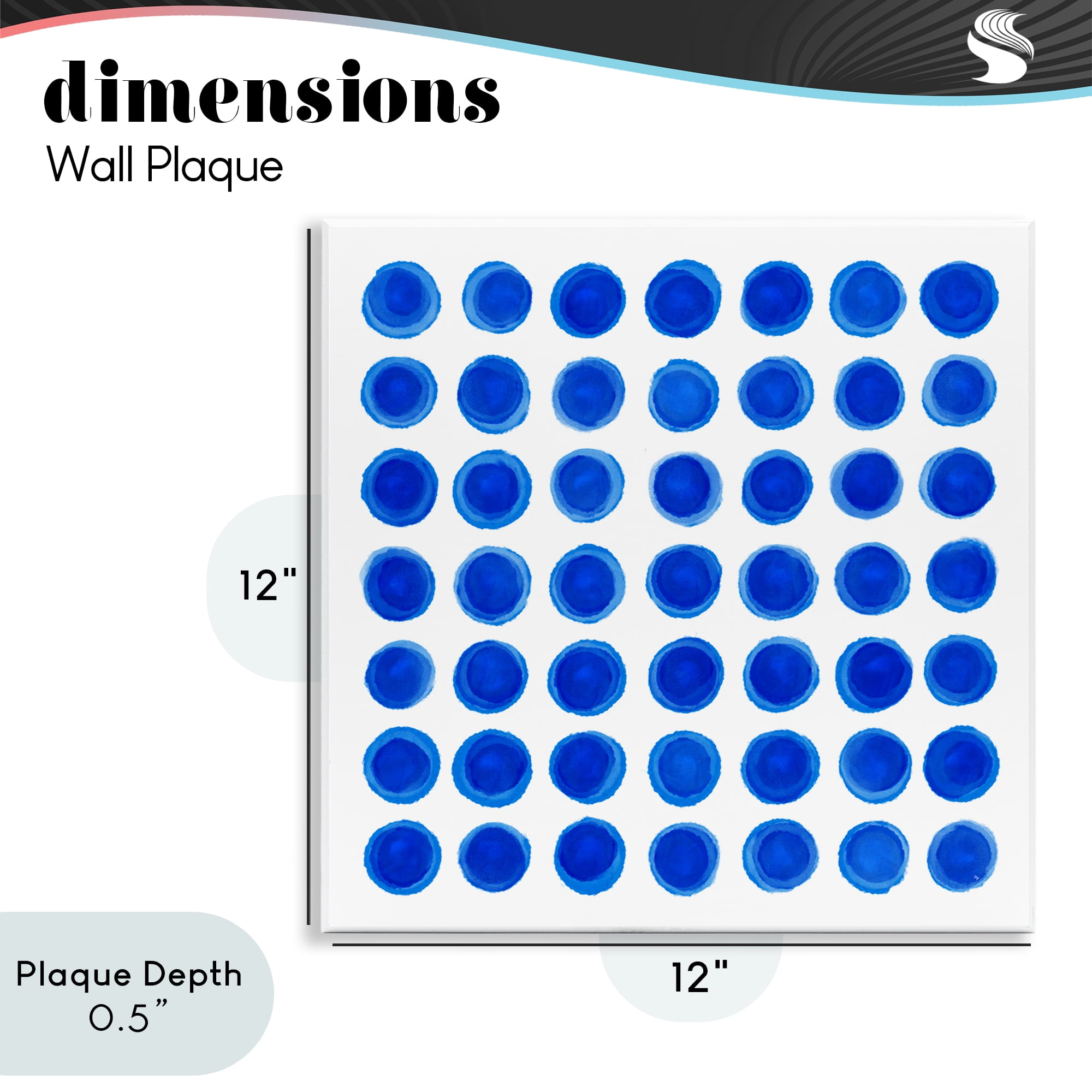 Stupell Industries Blue Dots Uniform Pattern Wall Plaque Art, design by Martina Pavlova