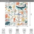 thumbnail image 5 of Kids Sea Animal Shower Curtain for Bathroom Decor 72Wx72H Shark Fish Funny Cartoon Underwater Ocean Colorful Cute Turtle Whale Art Printed Fabric Polyester Waterproof 12 Pack Plastic Hooks, 5 of 6