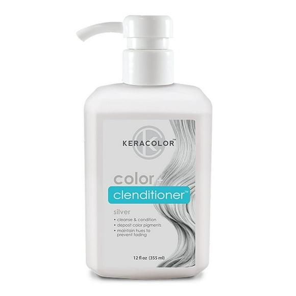 KERACOLOR Clenditioner SILVER Hair Dye - Semi Permanent Hair Color Depositing Conditioner, Cruelty-free, 12 Fl. Oz