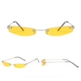 thumbnail image 2 of Wutalume Unisex Transparent Small Frame Square Sunglasses, Retro Clear Lens Fashion Eyewear for Street Style, Unisex Classic Sun Glasses, Lightweight and Trendy for Daily Wear,Yellow, 2 of 3