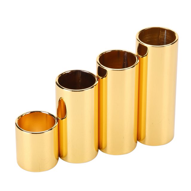 4Pcs Guitar Slide Bars, Electric Guitar Metal Slide Bar Golden Guitar Slide for Guitar Bass Mandolin Banjo