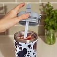 thumbnail image 4 of Cow Print Tumbler 30oz with Handle - Insulated Stainless Steel Coffee Mug with Flip Straw & Top Handle | Gifts for Women, 4 of 6