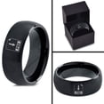 thumbnail image 4 of Tungsten Photoshop PSD File Band Ring 8mm Men Women Comfort Fit Black Dome Brushed Polished, 4 of 4