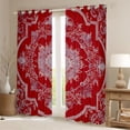 thumbnail image 2 of Manfei Female Men Red White Mandala Black Out Curtains,Bohemian Theme Curtains Pack of 2 (42x63 Each),Exotic Style Bedroom Curtains,Microfiber Bedroom Decor, 2 of 6