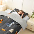 thumbnail image 3 of Homewish Pug Corgi Dachshund Twin Comforter Sets,Cute Dogs Bedding Set,Gray,Light Gray Reversible,2 Pieces,1 Comforter and 1 Pillowcase, 3 of 7