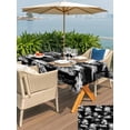 thumbnail image 5 of Outdoor Tablecloth with Umbrella Hole for Patio/Picnic/Party/Camping, Vintage Palm Trees Waterproof Table Cloth Rectangle Table Cover Washable, Summer Tropical Plants Black (54"x 80"), 5 of 9