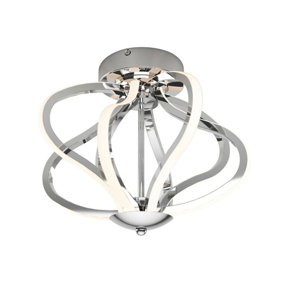 Artika Meridian Ceiling Light LED Integrated Flush Mount Lighting Fixture, Chrome Finish
