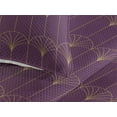 thumbnail image 3 of Ambesonne Art Deco Quilted Bedspread Set 3 Pcs, Purple Simple Vintage Grid, Twin, Purple and Sand Brown, 3 of 4