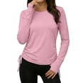 thumbnail image 4 of Hilenly Rash Guard for Women Long Sleeve UPF 50+ Swim Shirts Side Drawstring SPF UV Shirts with Thumb Hole Sun Protection Clothing, 4 of 9