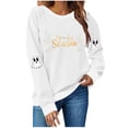 thumbnail image 2 of FDGIU Women's Halloween Sweatshirt 2025 - Spooky Ghost and Pumpkin Graphic Long Sleeve, Cute Fall Pullover Top, Funny Crewneck Cozy Seasonal Fashion, 2 of 4