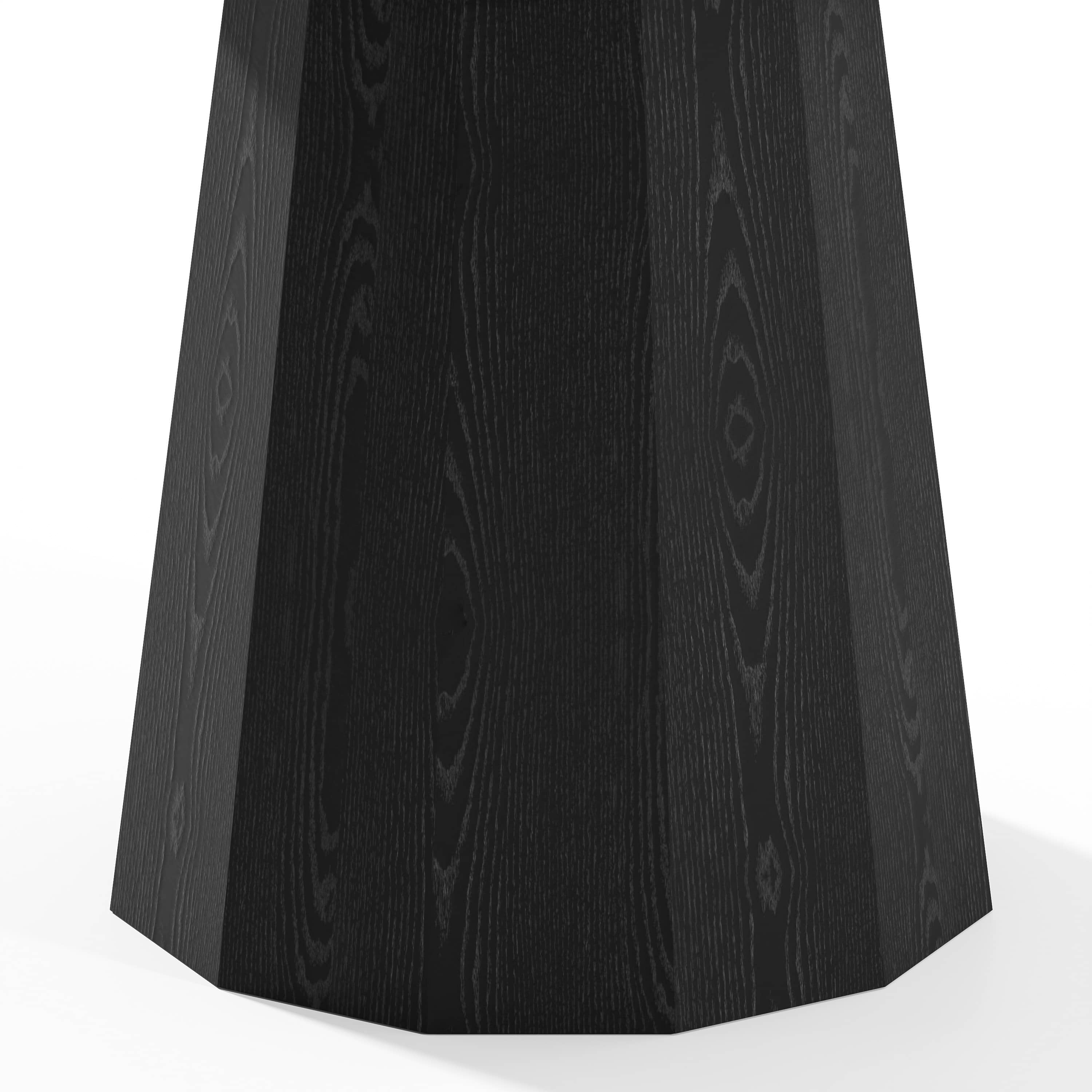 MAYEERTY 46" Wooden Round Modern Dining Table for Dining Room Kitchen, Black
