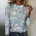 thumbnail image 4 of Birdeem Blouse pour Femmes Mode Femmes Décontractée Manches Longues Col Rond T-Shirt Ample Blouse Tops, 4 of 12