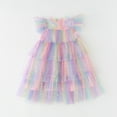 thumbnail image 3 of Hotiary Toddler Baby Girls Layered Tulle Puffy Dress Kids Rainbow Color Short Ruffle Sleeve Mesh Princess Dress Children Wedding Birthday Ball Gown Prom Cake Dress for 1-10 Years, 3 of 8