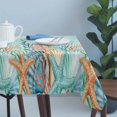 thumbnail image 4 of Ocean Starfish Seaweed Table Cloth Waterproof Tablecloths, Summer Coastal Beach Shell Coral Teal Tablecloth Dining Table Cover for Kitchen Party Tabletop Outdoor, Rectangle Tablecloth 60x120 Inch, 4 of 9