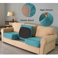 thumbnail image 3 of Nvzi 3 Pieces Stretch Armchair Sofa Cover for 1 Seater Couch Soft Washable Sofa Slipcover with Individual Backrest and Cushion Cover for Kids Cats Dogs (Teal,1 Seat), 3 of 5