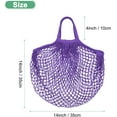 thumbnail image 3 of 1-Pack Cotton Mesh Bag, Reusable Washable Net String Grocery Bags, Produce Bags with Handle, Tote Bag for Fruits/Vegetables Shopping [Purple, Short Handle], 3 of 5