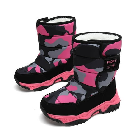 

Kids Winter Snow Boots Waterproof Fleece Warm Anti-slip Lightweight Sport Shoes Boys Girls