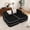Black_Double Chaise, variant on Aukfa 77" Double Chaise Sleeper Sofa, 2-Piece Modular Sectional, Teddy Velvet, White