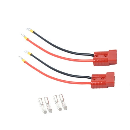 Pisexur 2 X Red Battery Connector With 5Mm Extension Wires 50A Dual ...