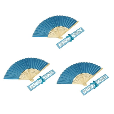 

Kreigaven 3Pcs Hand Folding Fans Classical Folding Fan Handheld Folding Fan Chinese Fan Oriental Cloth Fabric Fan for Dancing Party Wedding Gifts DIY Decoration Home Decorations