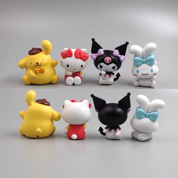 Figura Anime Arco Iris Latino Hello Kitty Kuromi My Melody 3.9-4.8cm 4 Piezas Set